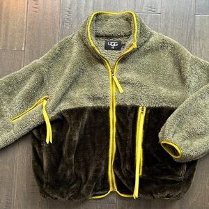 UGG Fleece Jacket - Olive and Yellow